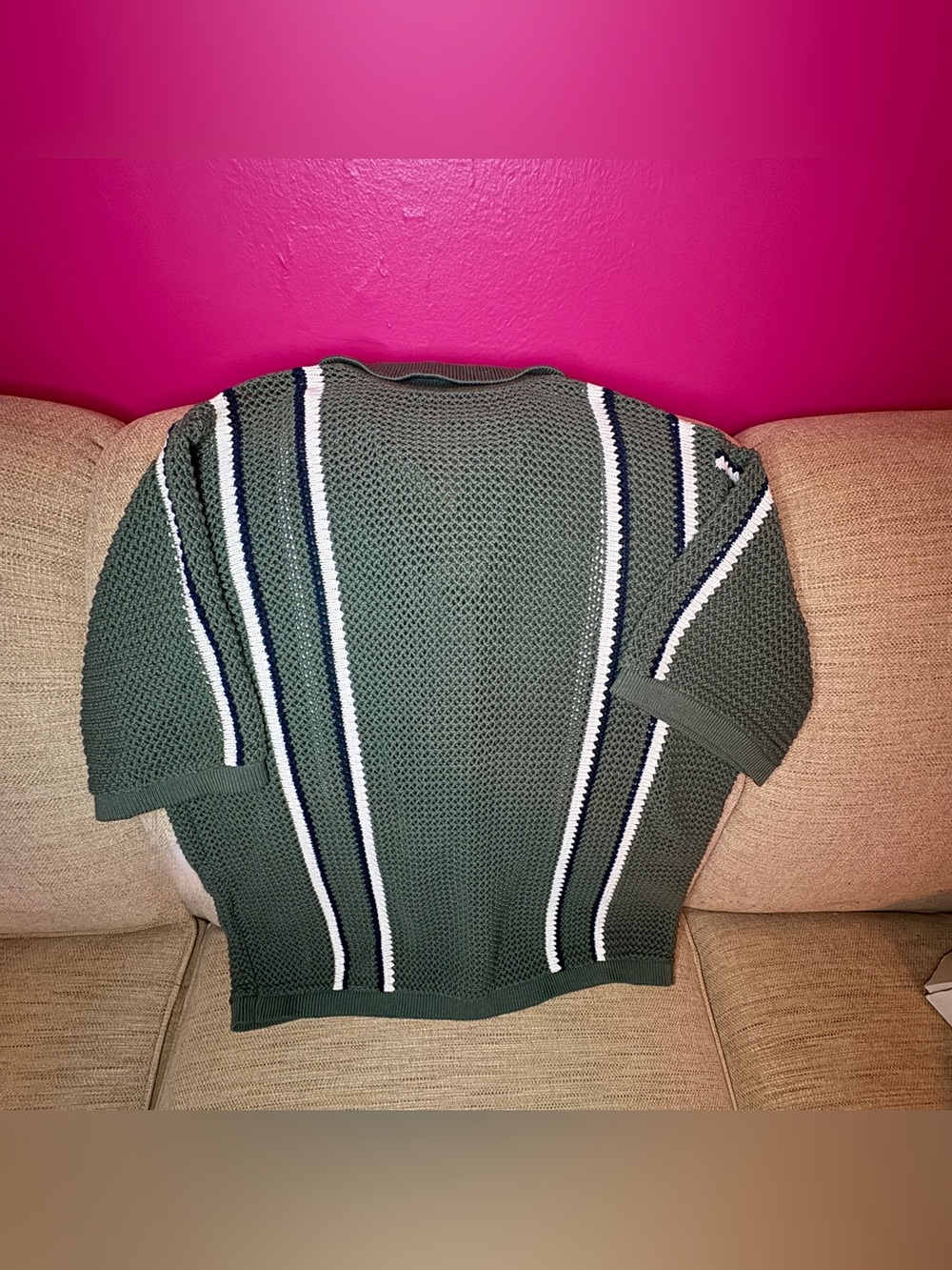 NWOT Lucky Brand Stripe Button Front Sweater - Picture 8 of 16